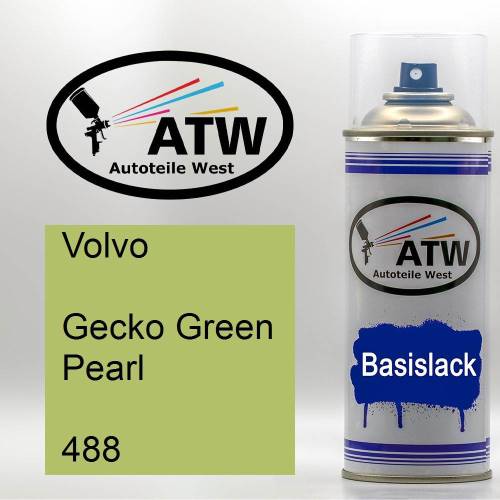 Volvo, Gecko Green Pearl, 488: 400ml Sprühdose, von ATW Autoteile West.
